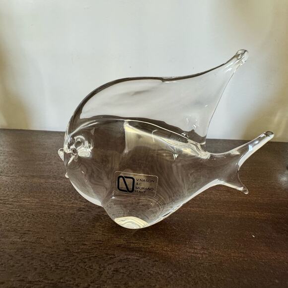 V Nason & C Murano Clear Glass Angelfish Tropical Fish Figurine Statue Unsigned - Picture 9 of 16